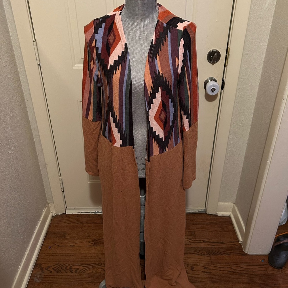 Spice Rośe Boho Southwestern Cardigan Duster Large